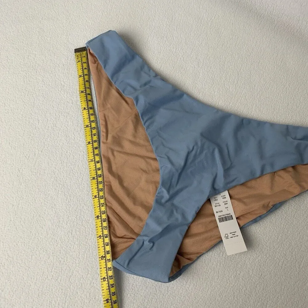 J. Crew Womens Bikini Bottom Large Baby Blue Curved High Waist Cheeky Swim NWT